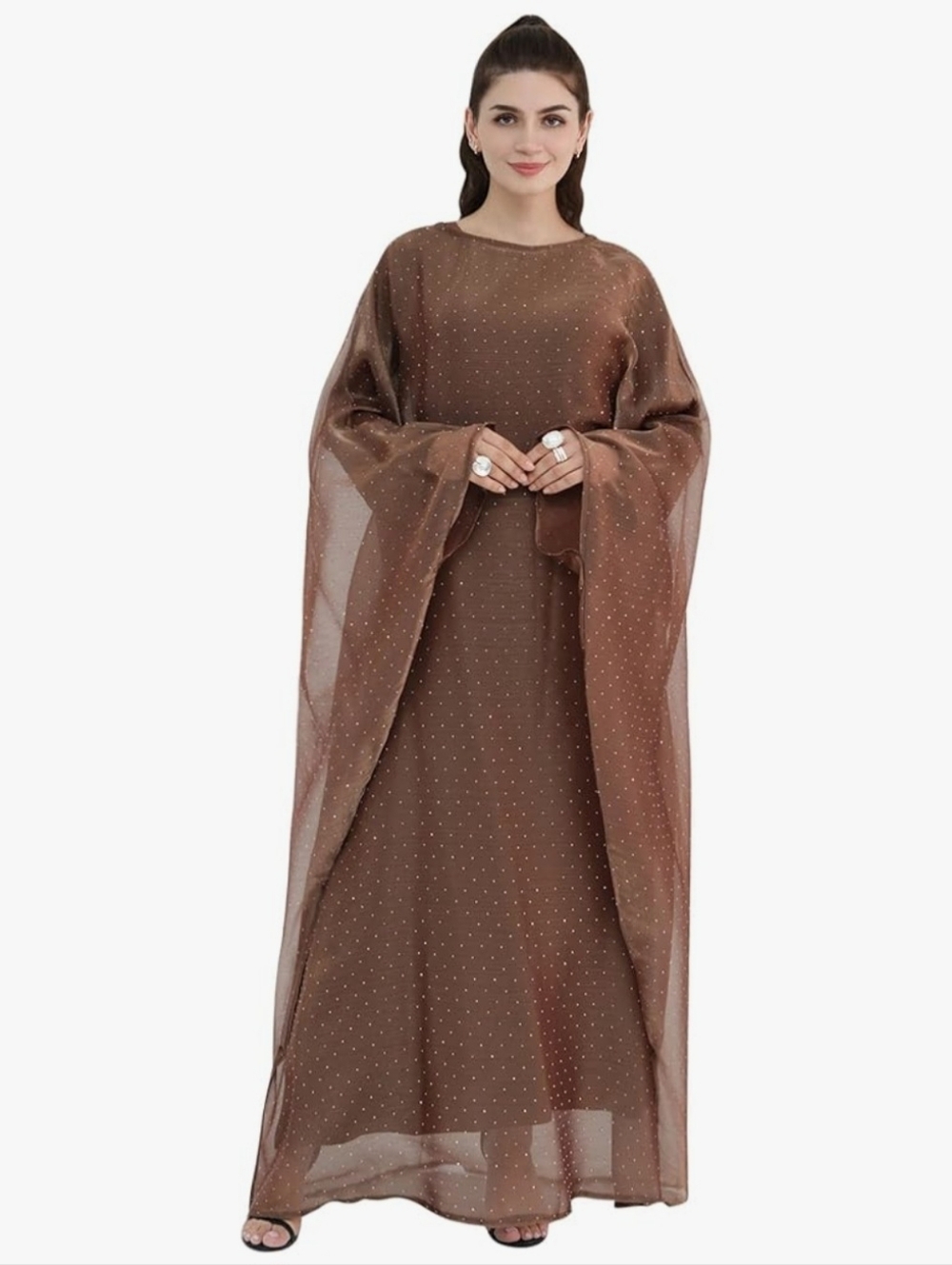 Khalat Abaya  Rhinestone Overlay Shell - Picture 2 of 7